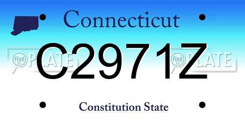 C2971Z Connecticut License Plate