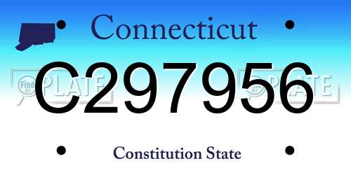 C297956 Connecticut License Plate