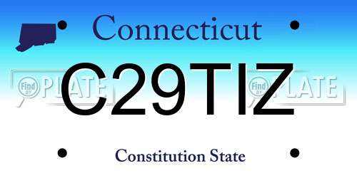 C29TIZ Connecticut License Plate