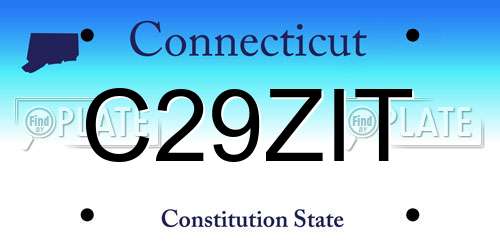 C29ZIT Connecticut License Plate