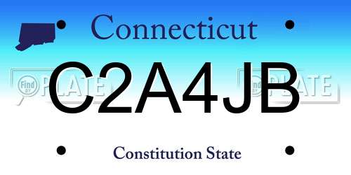 C2A4JB Connecticut License Plate