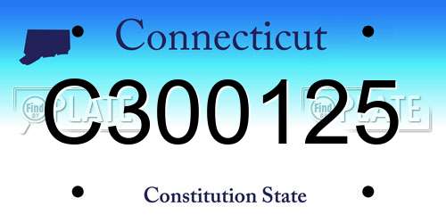 C300125 Connecticut License Plate