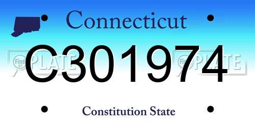 C301974 Connecticut License Plate