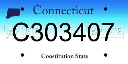 C303407 Connecticut License Plate