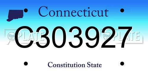 C303927 Connecticut License Plate