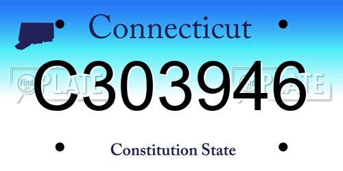 C303946 Connecticut License Plate