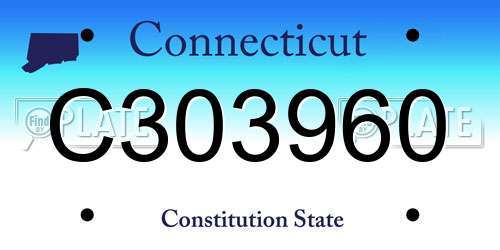 C303960 Connecticut License Plate