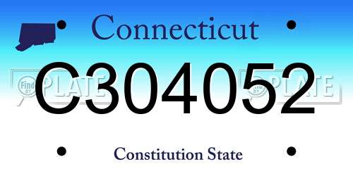 C304052 Connecticut License Plate