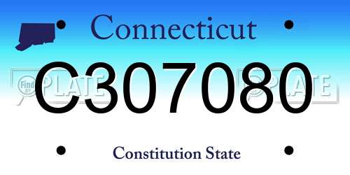 C307080 Connecticut License Plate