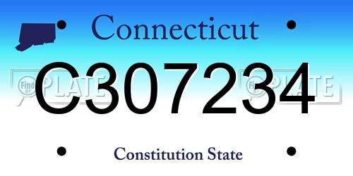C307234 Connecticut License Plate