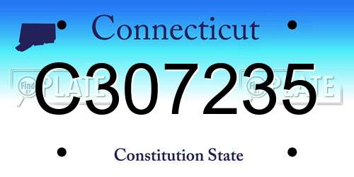 C307235 Connecticut License Plate