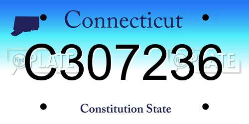 C307236 Connecticut License Plate