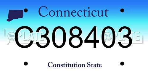 C308403 Connecticut License Plate