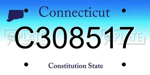 C308517 Connecticut License Plate
