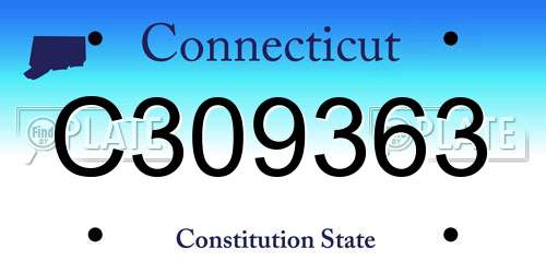 C309363 Connecticut License Plate