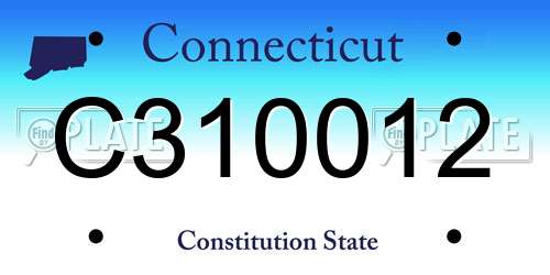 C310012 Connecticut License Plate