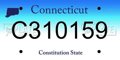C310159 Connecticut License Plate