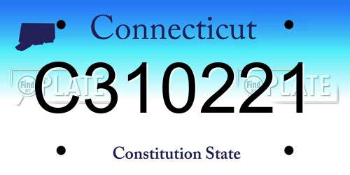 C310221 Connecticut License Plate