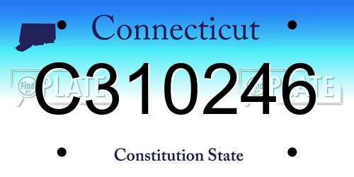 C310246 Connecticut License Plate
