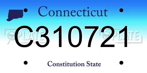 C310721 Connecticut License Plate