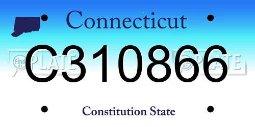 C310866 Connecticut License Plate