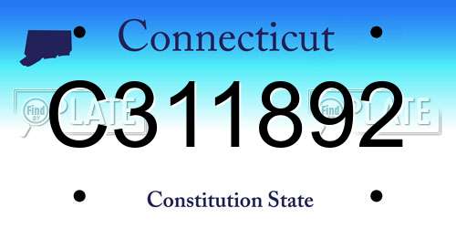 C311892 Connecticut License Plate