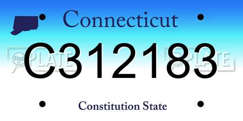 C312183 Connecticut License Plate