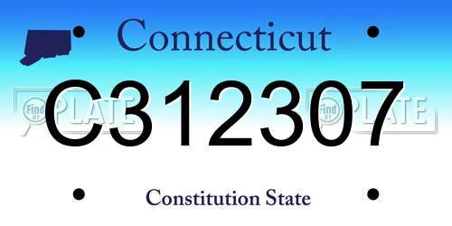 C312307 Connecticut License Plate