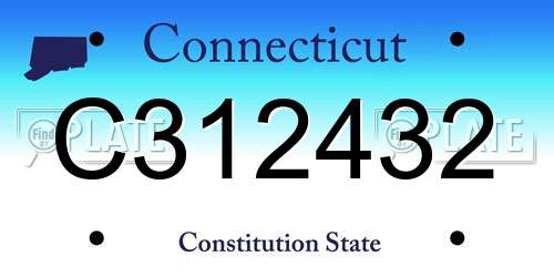 C312432 Connecticut License Plate