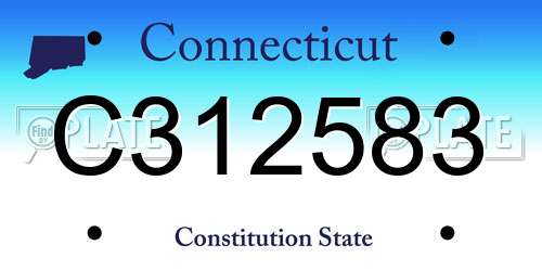 C312583 Connecticut License Plate