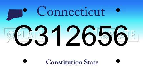 C312656 Connecticut License Plate