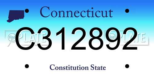 C312892 Connecticut License Plate