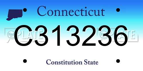 C313236 Connecticut License Plate