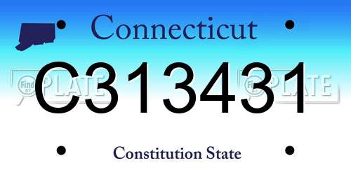 C313431 Connecticut License Plate