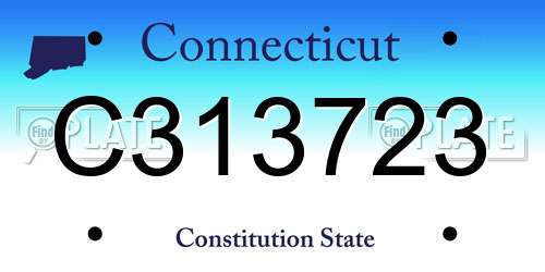 C313723 Connecticut License Plate