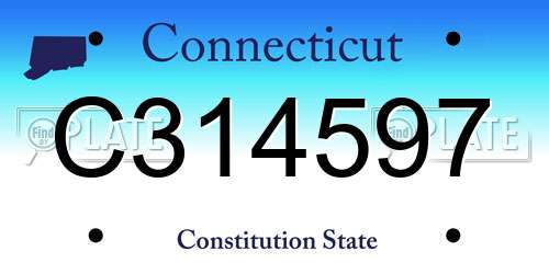 C314597 Connecticut License Plate