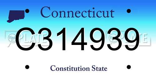 C314939 Connecticut License Plate