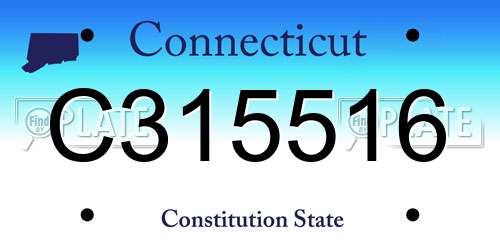 C315516 Connecticut License Plate