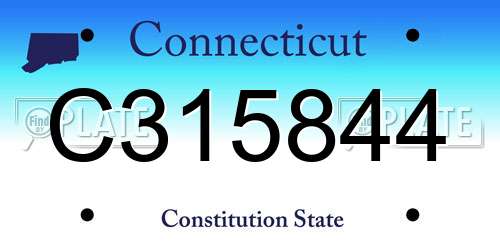 C315844 Connecticut License Plate