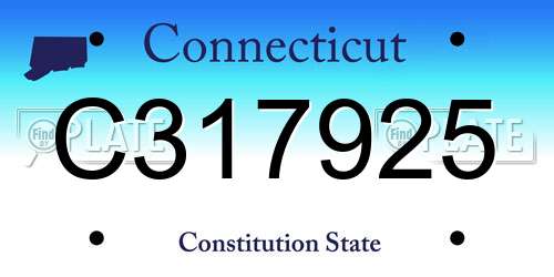 C317925 Connecticut License Plate