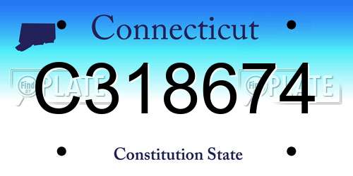 C318674 Connecticut License Plate