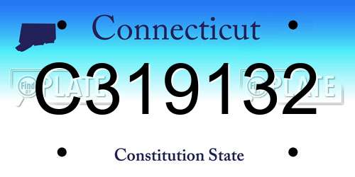 C319132 Connecticut License Plate