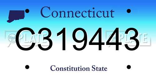 C319443 Connecticut License Plate