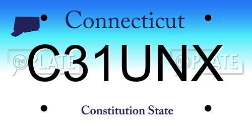 C31UNX Connecticut License Plate
