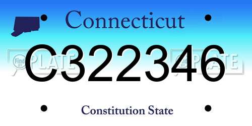 C322346 Connecticut License Plate