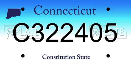 C322405 Connecticut License Plate