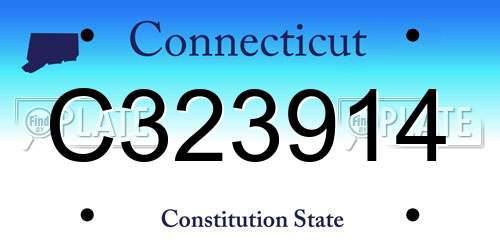 C323914 Connecticut License Plate
