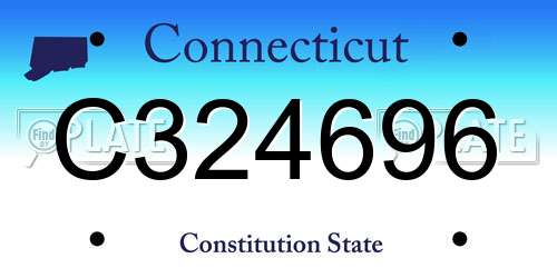 C324696 Connecticut License Plate