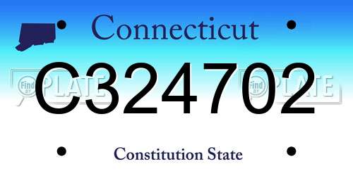 C324702 Connecticut License Plate