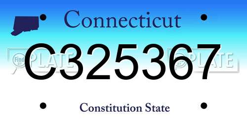 C325367 Connecticut License Plate